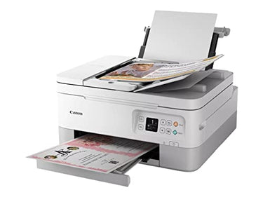 Canon PIXMA TS7451a color inkjet multifunction printer DIN A4 (scanner, copier, photo printer, OLED, 4800 x 1200 DPI, USB, Wi-Fi, Print App, duplex printing, 2 paper feeders), white, normal on sale